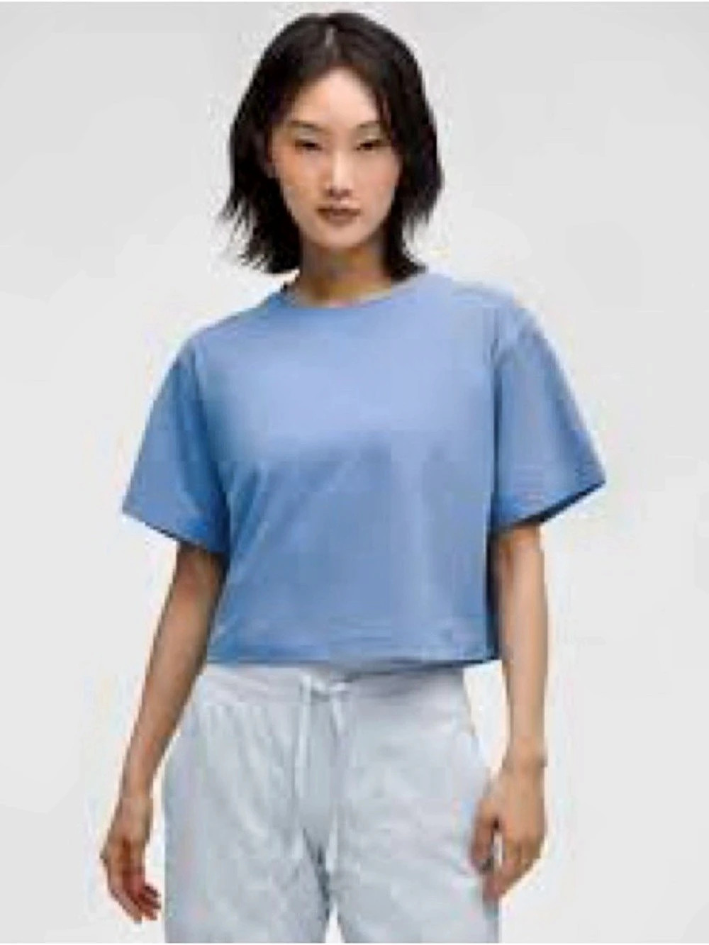 Lululemon Hold Tight Cropped T-Shirt Blue GUC